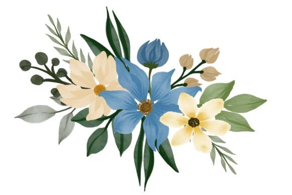 Download Blue Floral Frame Illustration - Illustration Collection