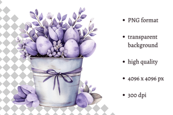 Download Watercolor Lavender Easter Bucket PNG - Watercolor lavender Collection