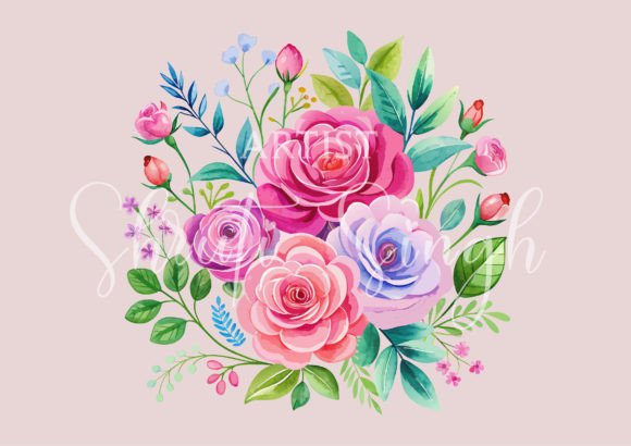 Download Watercolor Roses, Floral Illustration - Illustration Collection