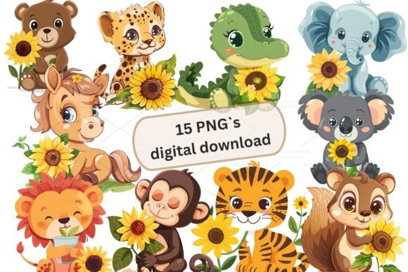Download Cute Animal Clipart Sticker, PNG 4S-17 - Cute animal clipart Collection