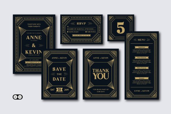 Download Wedding Invitation Art Deco - Invitation Collection