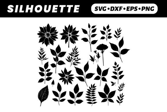 Download Black Floral Silhouettes: Botanical Set - Botanical Collection