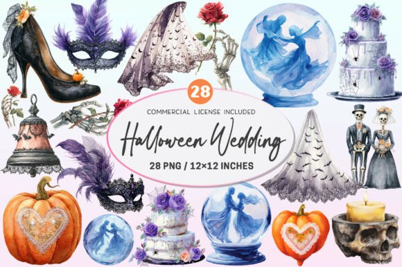 Download Halloween Wedding Invitation Clipart. - Invitation Collection