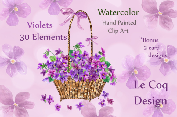 Download Watercolor Violet Flowers Clipart - Premium Resources