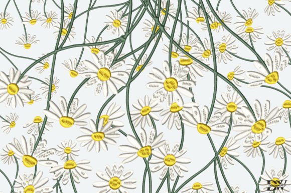 Download White Daisies Embroidery Design - Daisies Collection