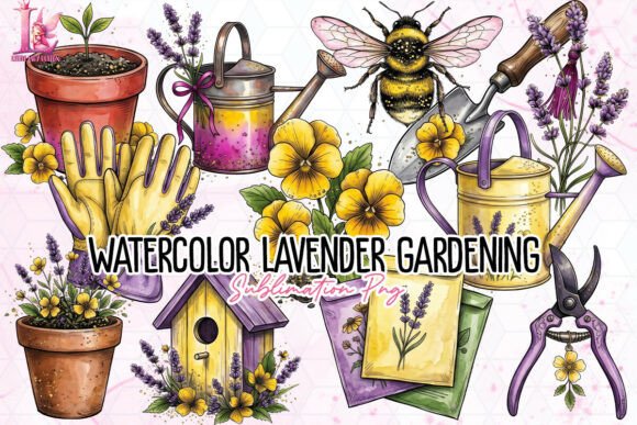 Download Watercolor Lavender Gardening PNG - Watercolor lavender Collection