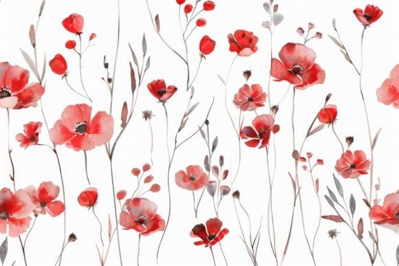 Download Red Poppy Watercolor - Poppy watercolor Collection