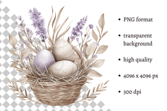 Download Watercolor Lavender Easter Illustration - Watercolor lavender Collection
