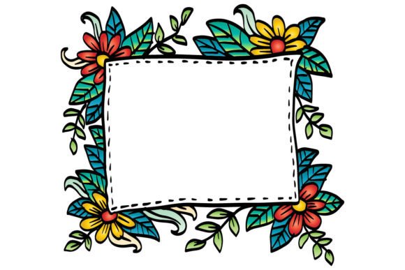 Download Doodle Drawing Floral Frame Illustration - Illustration Collection