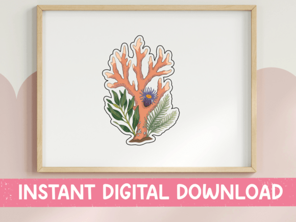Download Coral Reef Botanical Sticker Design - Botanical Collection