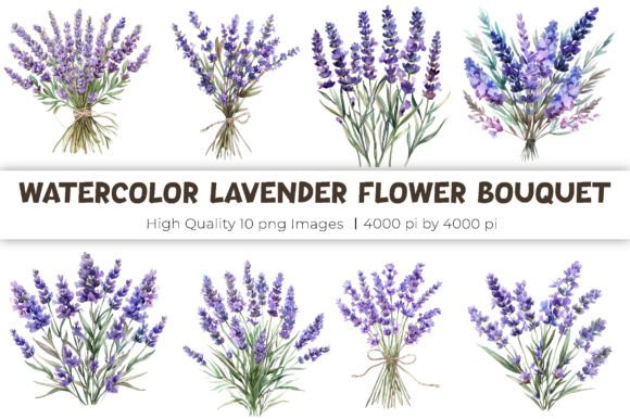Download Watercolor Lavender Flowers Bouquet - Watercolor lavender Collection