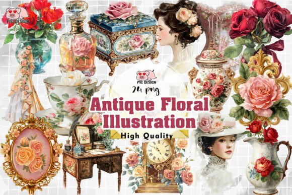 Download Antique Floral Illustration PNG - Illustration Collection