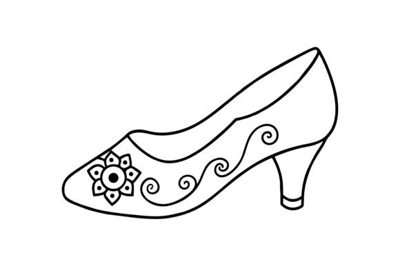 Download Women Shoe with Floral Illustration - Illustration Collection