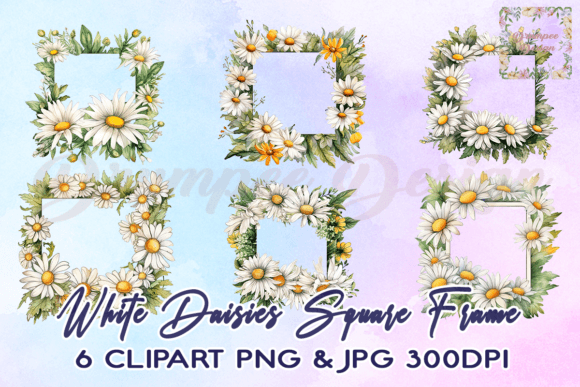 Download White Daisies Square Frame Clipart - Daisies Collection