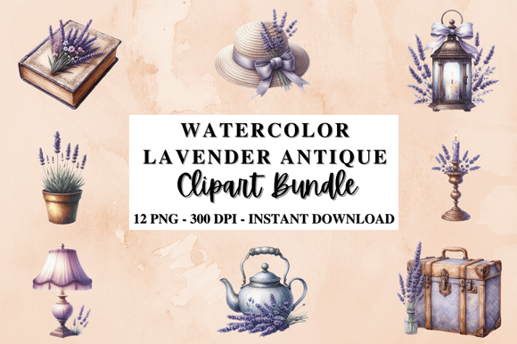 Download Watercolor Lavender Antique Clipart - Watercolor lavender Collection