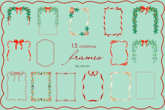 Download Scarlet Christmas Botanicals Frames - Botanical Collection