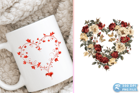 Download Valentine Floral Heart Illustration PNG - Illustration Collection