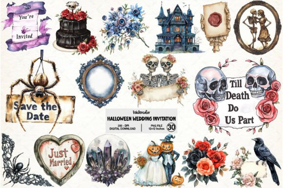 Download Halloween Wedding Invitation Clipart - Invitation Collection