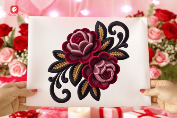 Download Botanical Gothic Floral Red Rose PNG - Botanical Collection