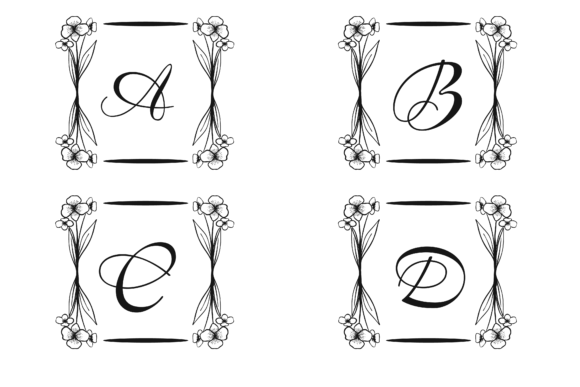 Download Set Monogram Botanical Design - Botanical Collection