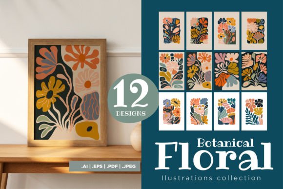 Download Modern Botanical Blooms Flower Art Print - Botanical Collection