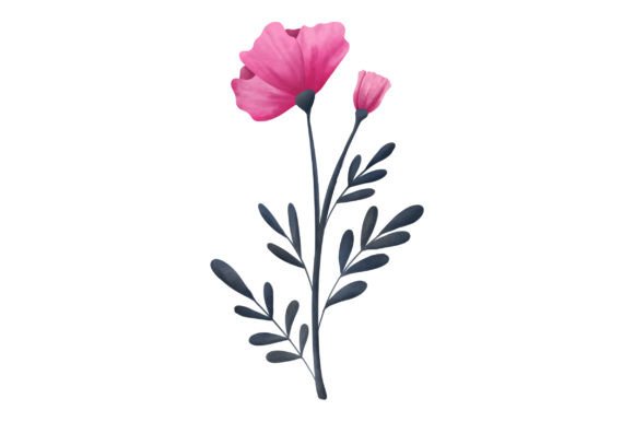 Download Pink Poppy, Watercolor - Premium Bundle