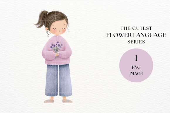 Download Girl Holding Violet Flowers Clipart PNG - Violet flowers Collection